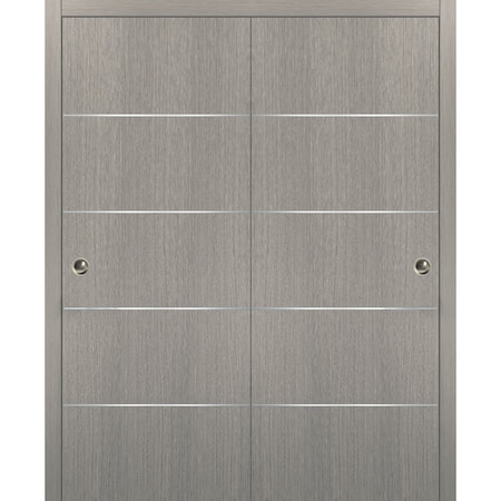 Sartodoors Double Barn Interior Door, 48" x 80", White PLANUM20DBD-SD-84